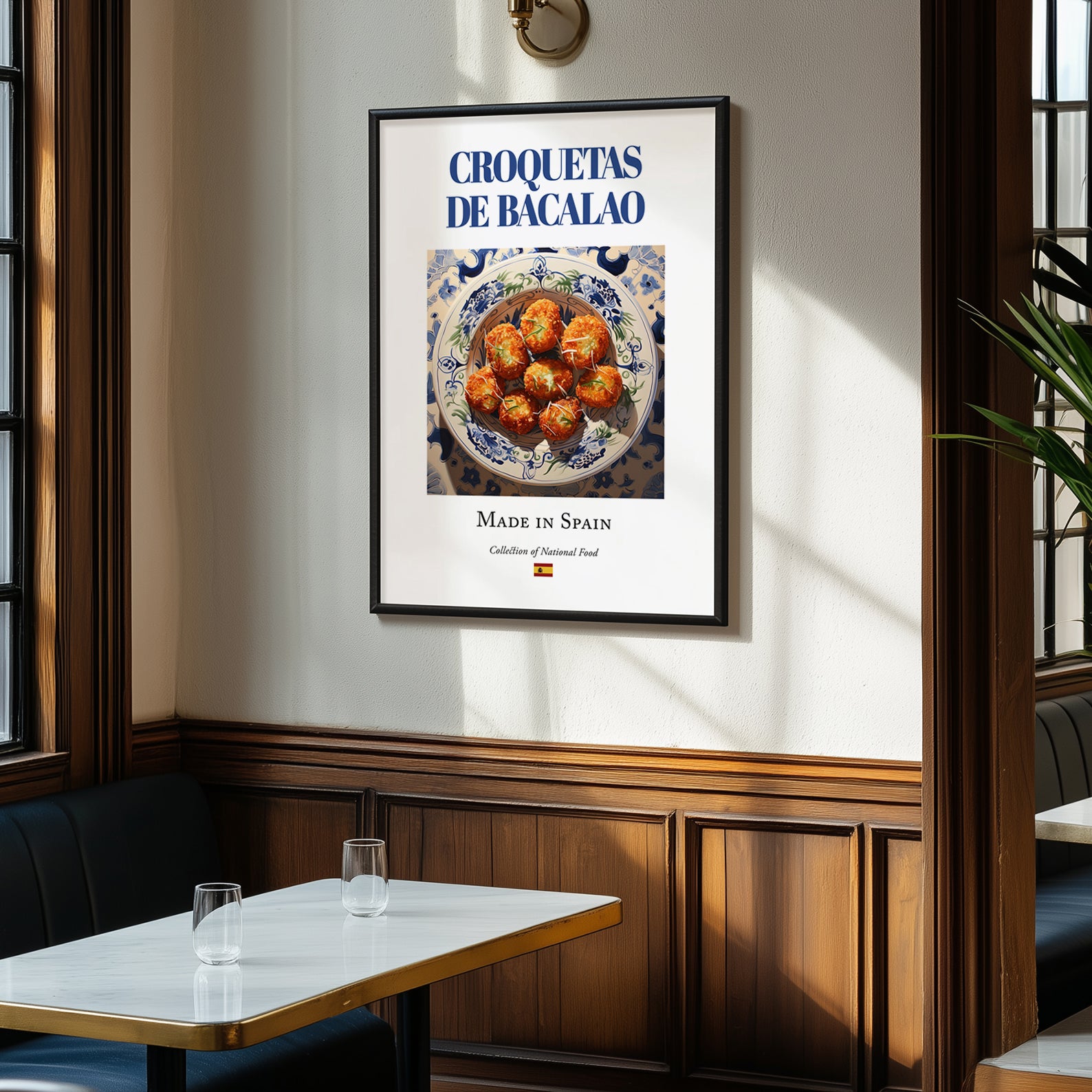 Croquetas de bacalao – Spanish Snack Dish, Tavern Poster, clean layout with no caption