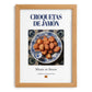 Croquetas de Jamón – Spanish Snack Dish, Tavern Illustration, set in oak frame