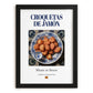 Croquetas de Jamón – Spanish Snack Dish, Tavern Illustration, in sleek black frame