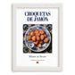 Croquetas de Jamón – Spanish Snack Dish, Tavern Illustration, placed in minimal white frame