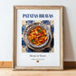 Patatas bravas – Spanish Snack Dish, Tavern Poster, in wooden frame leaning on the floor