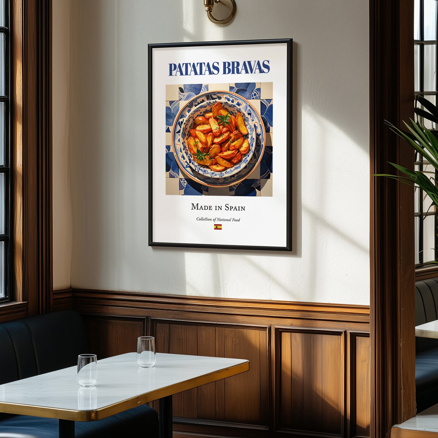 Patatas bravas – Spanish Snack Dish, Tavern Poster, clean layout with no caption