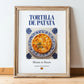 Tortilla de patata – Spanish Dish, Bistro Poster, in wooden frame leaning on the floor
