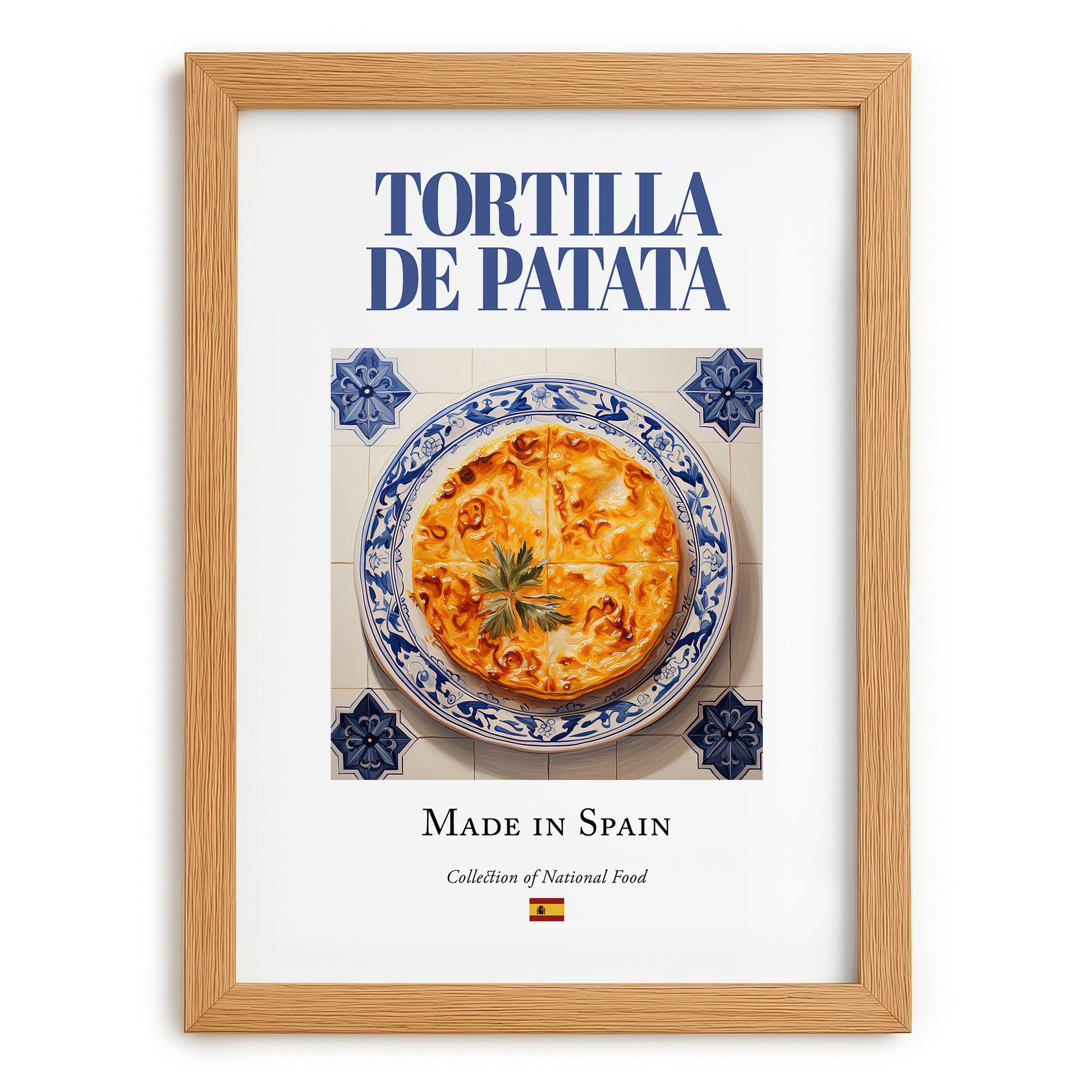 Tortilla de patata – Spanish Dish, Bistro Poster, set in oak frame