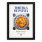 Tortilla de patata – Spanish Dish, Bistro Poster, in sleek black frame