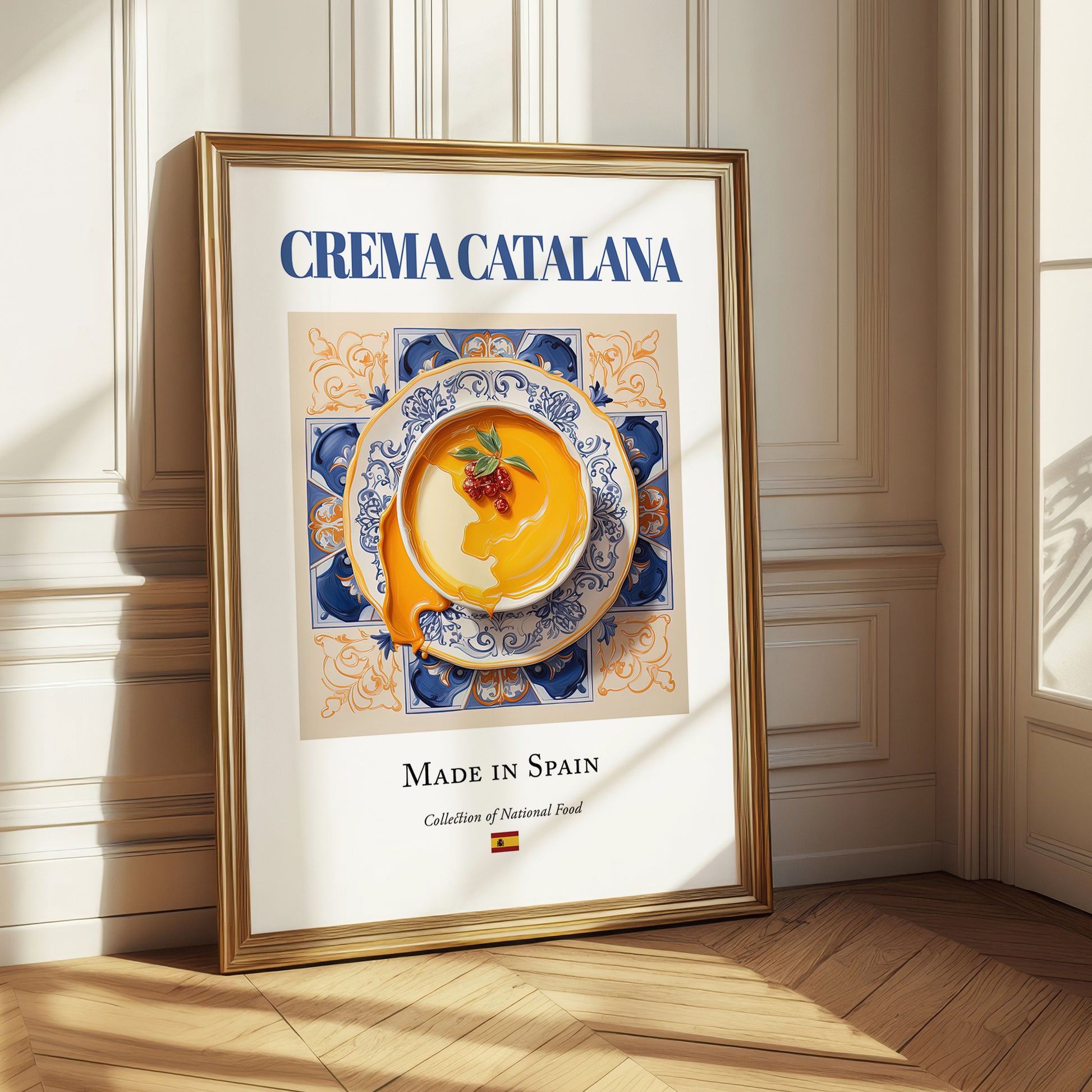 Crema Catalana – Spanish Dessert Dish, Restaurant Poster