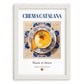 Crema Catalana – Spanish Dessert Dish, Restaurant Poster, placed in minimal white frame