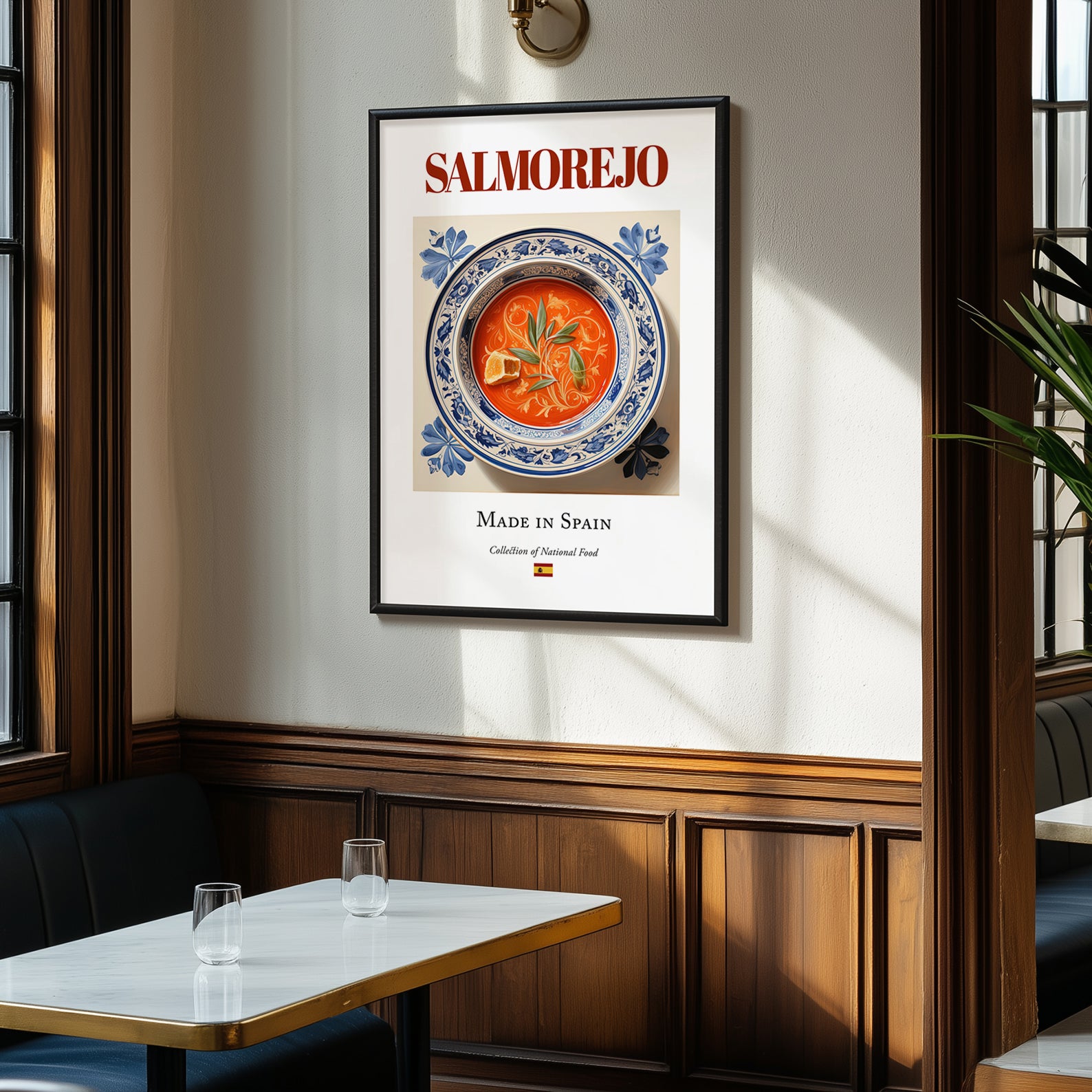 Salmorejo – Spanish Soup Dish, Bistro Still Life, clean layout with no caption