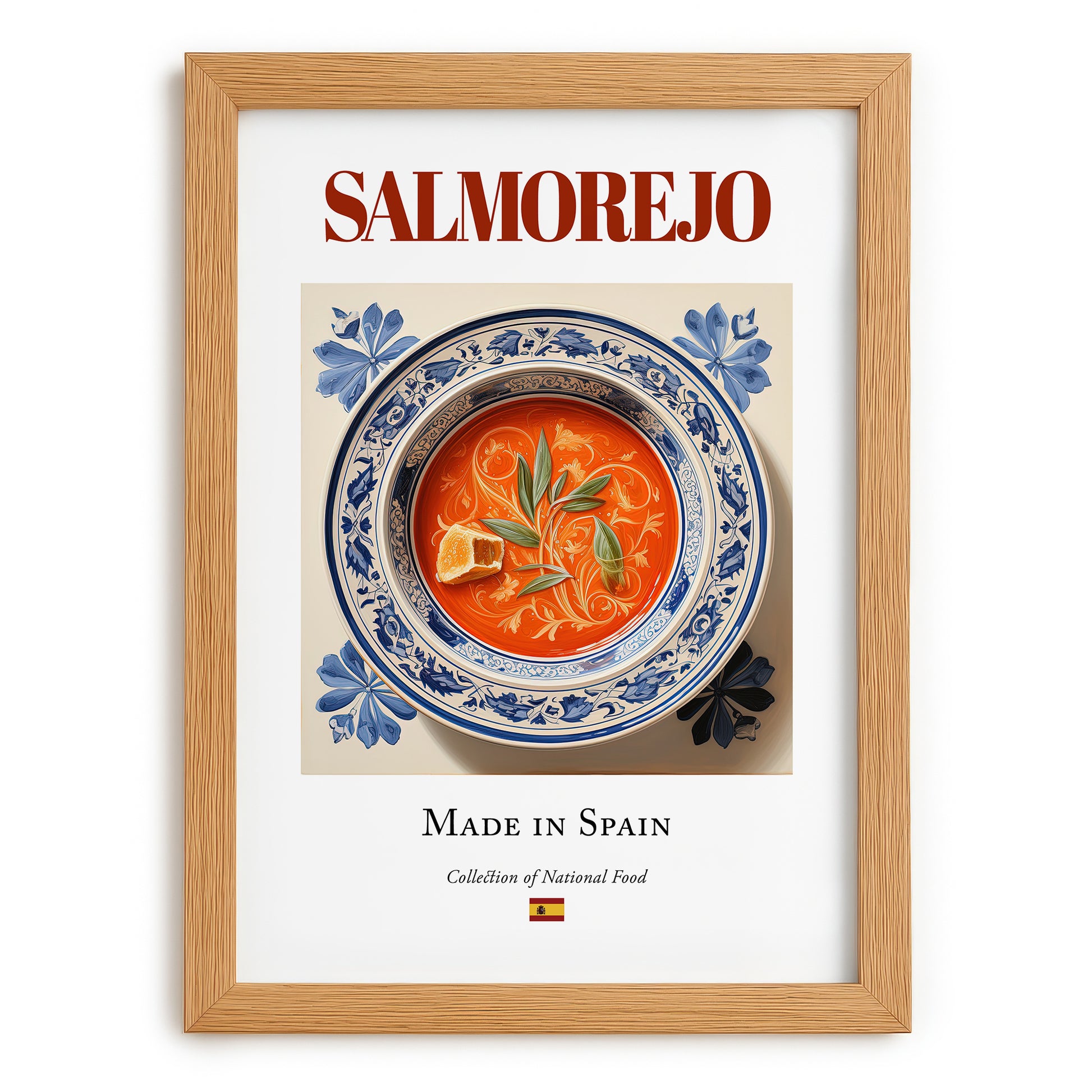 Salmorejo – Spanish Soup Dish, Bistro Still Life, set in oak frame