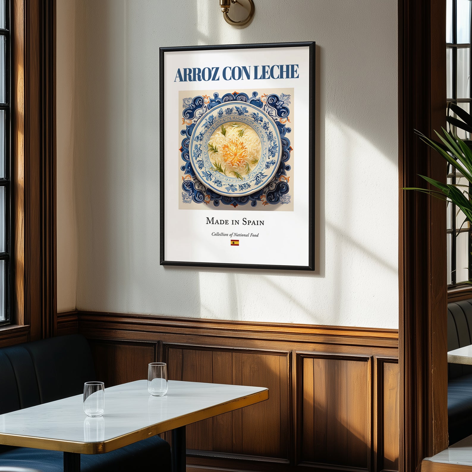 Arroz con leche – Spanish Dessert Dish, Food Bar Poster, clean layout with no caption