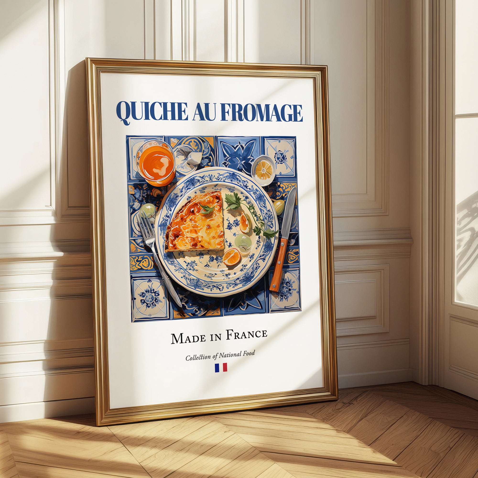 Quiche au fromage – French Dish, Bistro Painting