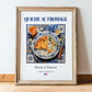 Quiche au fromage – French Dish, Bistro Painting, in wooden frame leaning on the floor