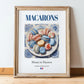 Macarons – French Dessert Dish, Fine Dining Restaurant Wall Art, in wooden frame leaning on the floor