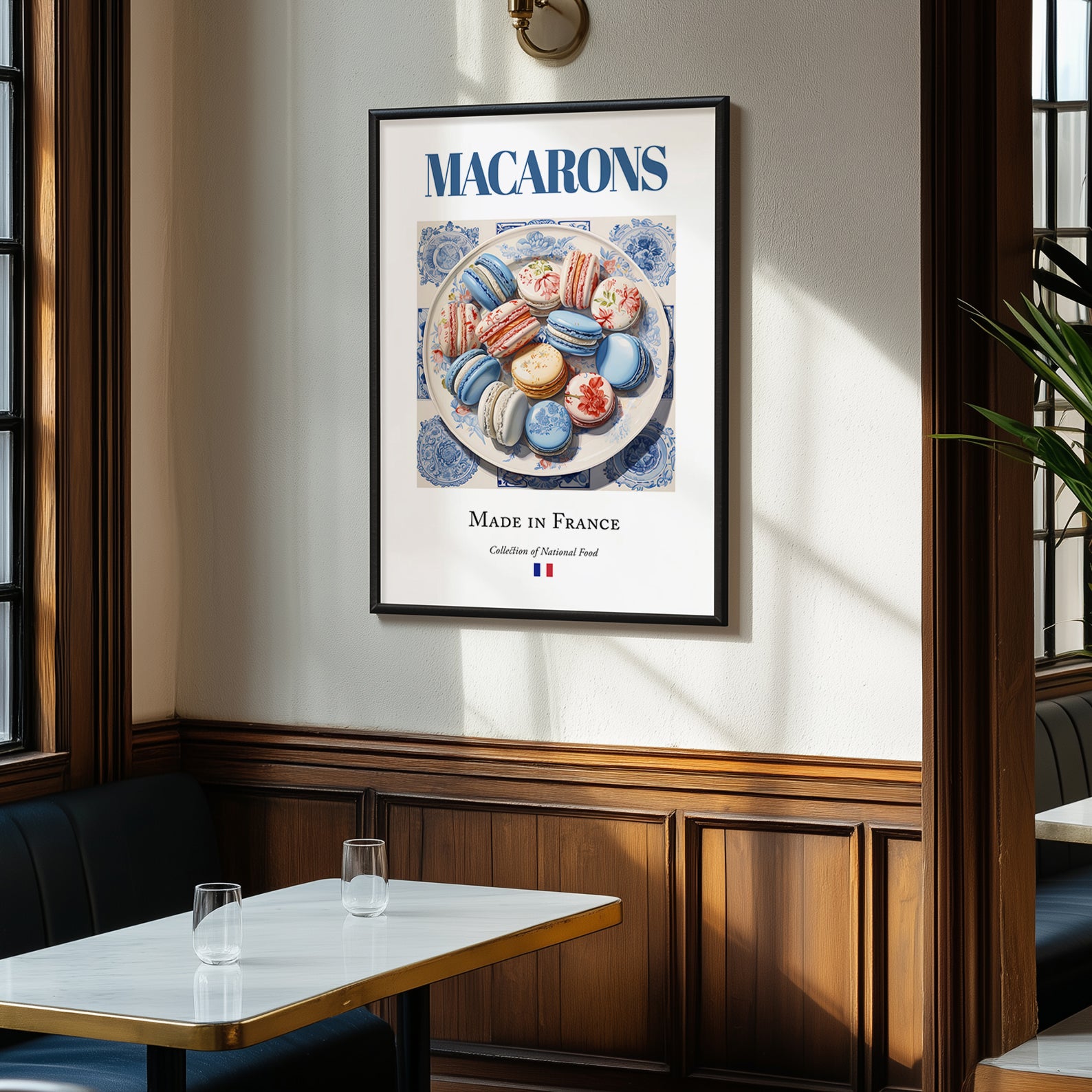 Macarons – French Dessert Dish, Fine Dining Restaurant Wall Art, clean layout with no caption