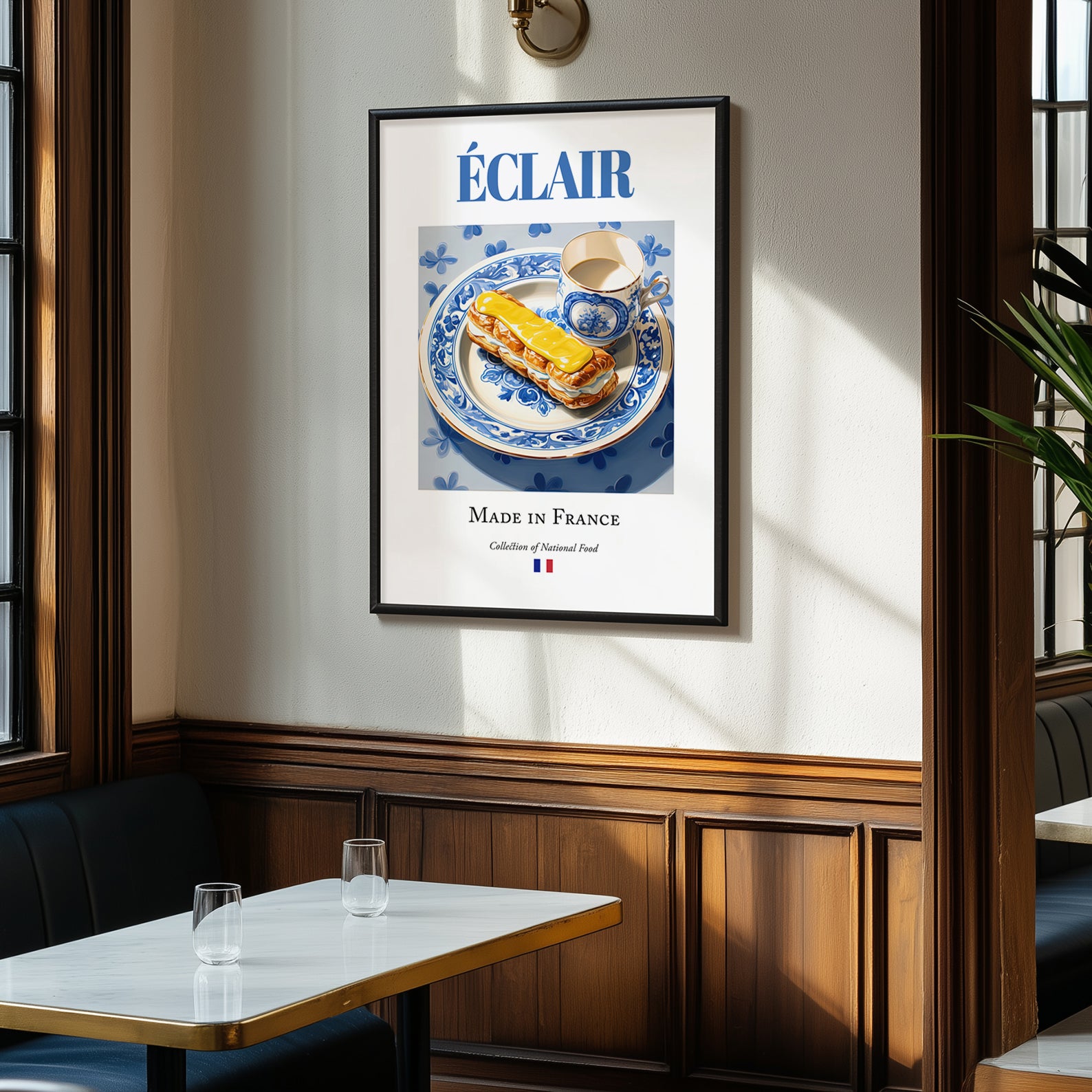 Éclair – French Dessert Dish, Café Wall Decor, clean layout with no caption