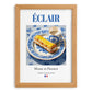 Éclair – French Dessert Dish, Café Wall Decor, set in oak frame