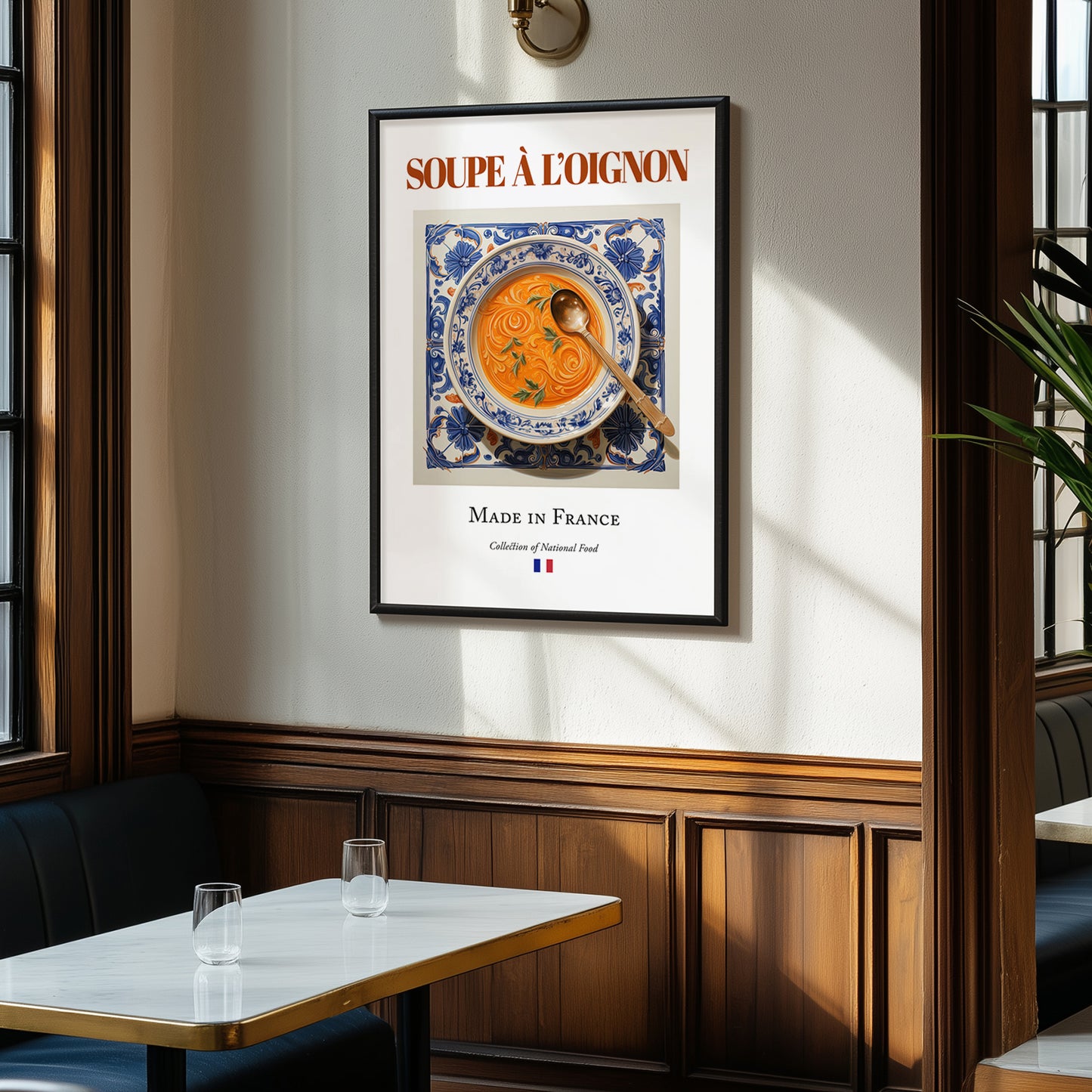 Soupe à l’oignon – French Soup Dish, Tavern Painting, clean layout with no caption