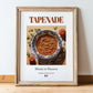 Tapenade – French Snack Dish, Café Wall Decor, in wooden frame leaning on the floor