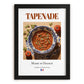 Tapenade – French Snack Dish, Café Wall Decor, in sleek black frame