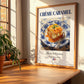 Crème caramel – French Dessert Dish, Restaurant Poster, no-text version framed in wood