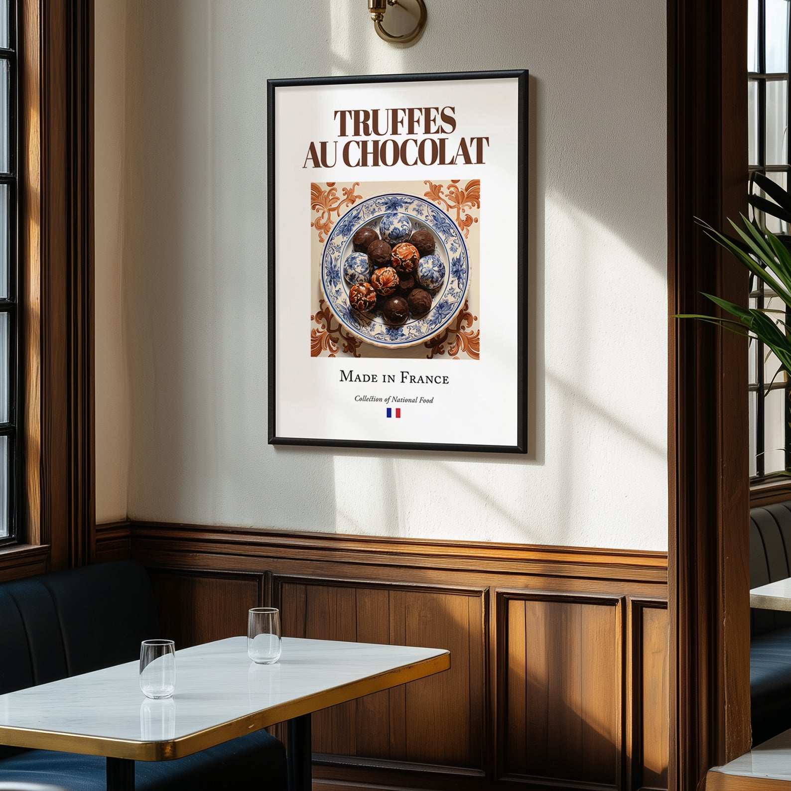 Chocolate truffles – French Dessert Dish, Restaurant Poster, clean layout with no caption
