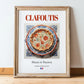 Clafoutis – French Dessert Dish, Restaurant Print, in wooden frame leaning on the floor