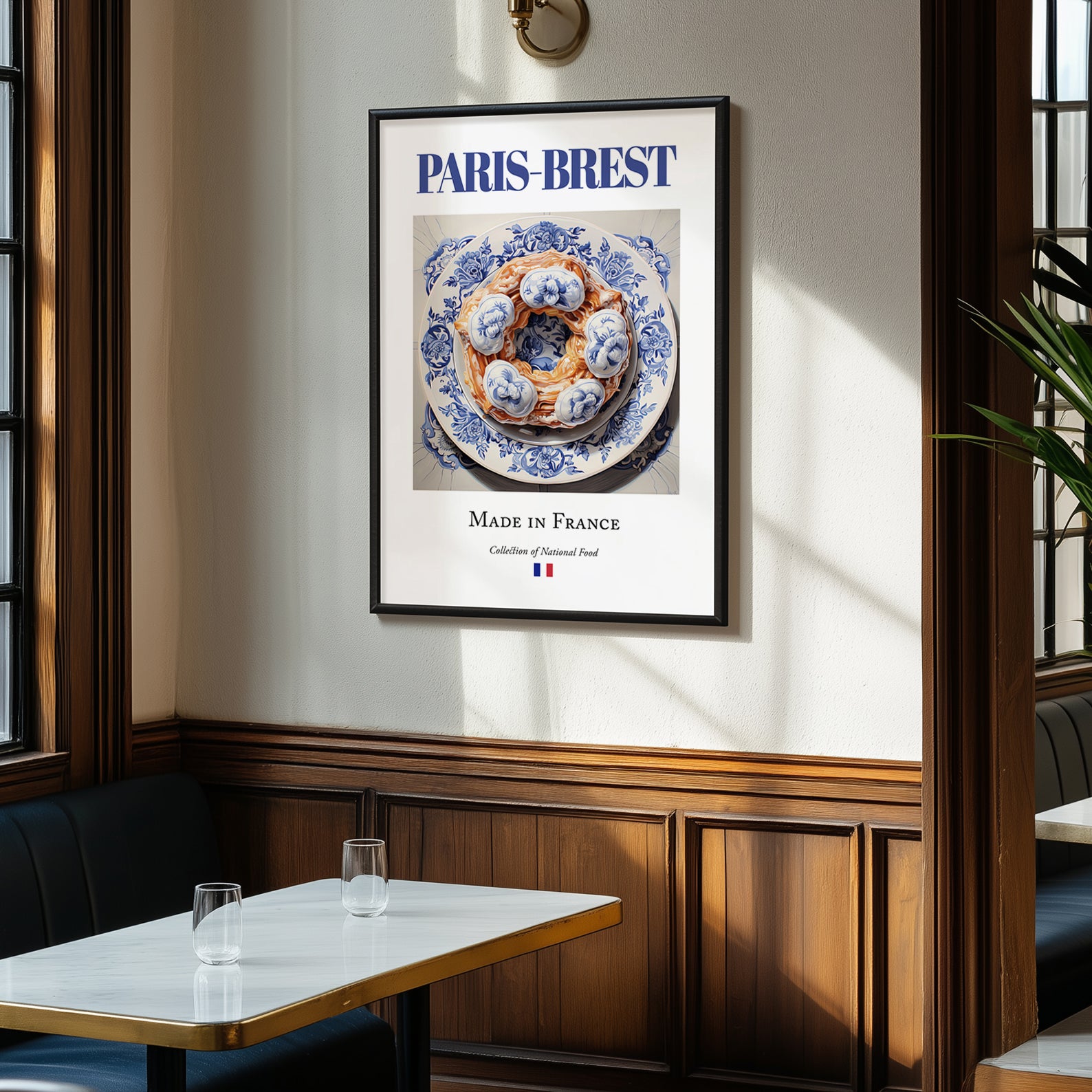 Paris-Brest – French Dessert Dish, Farmhouse Kitchen Poster, clean layout with no caption