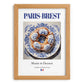 Paris-Brest – French Dessert Dish, Farmhouse Kitchen Poster, set in oak frame