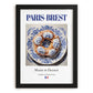 Paris-Brest – French Dessert Dish, Farmhouse Kitchen Poster, in sleek black frame