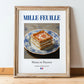 Mille-feuille – French Dessert Dish, Bistro Painting, in wooden frame leaning on the floor