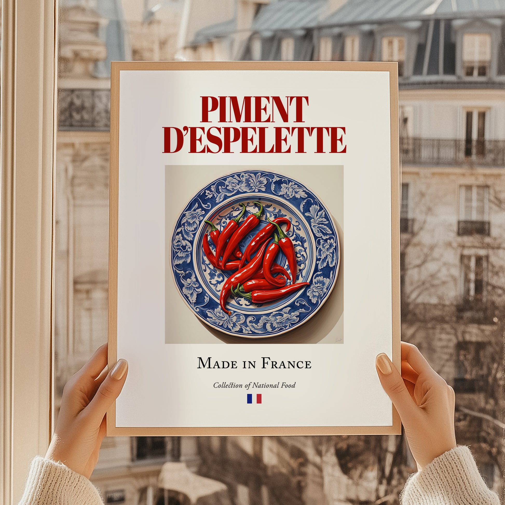 Piment d'Espelette – French Spice Dish, Café Print, styled in a charming Paris street view