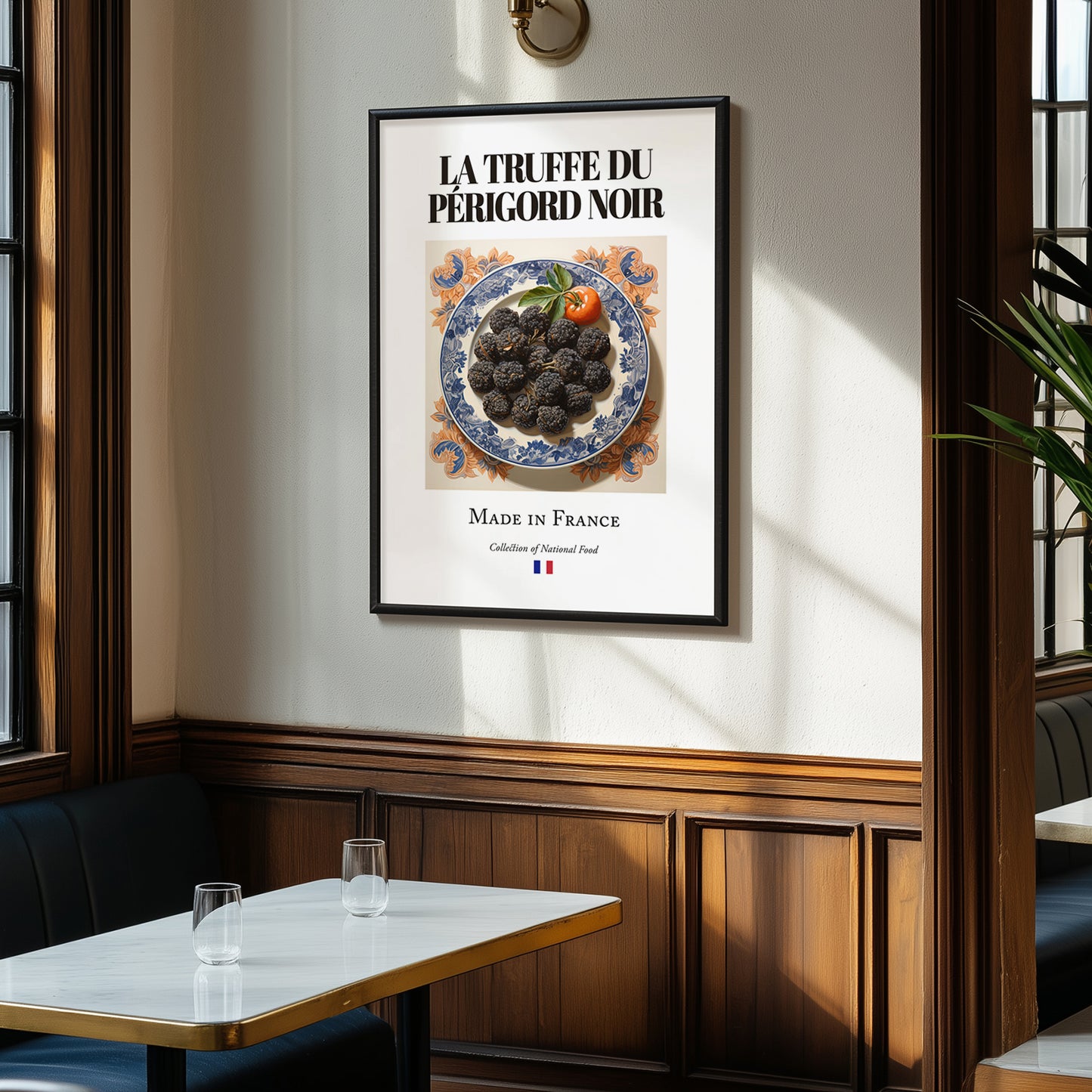 Black Périgord Truffle – French Ingredient Dish, Tavern Wall Art, clean layout with no caption