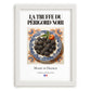 Black Périgord Truffle – French Ingredient Dish, Tavern Wall Art, placed in minimal white frame