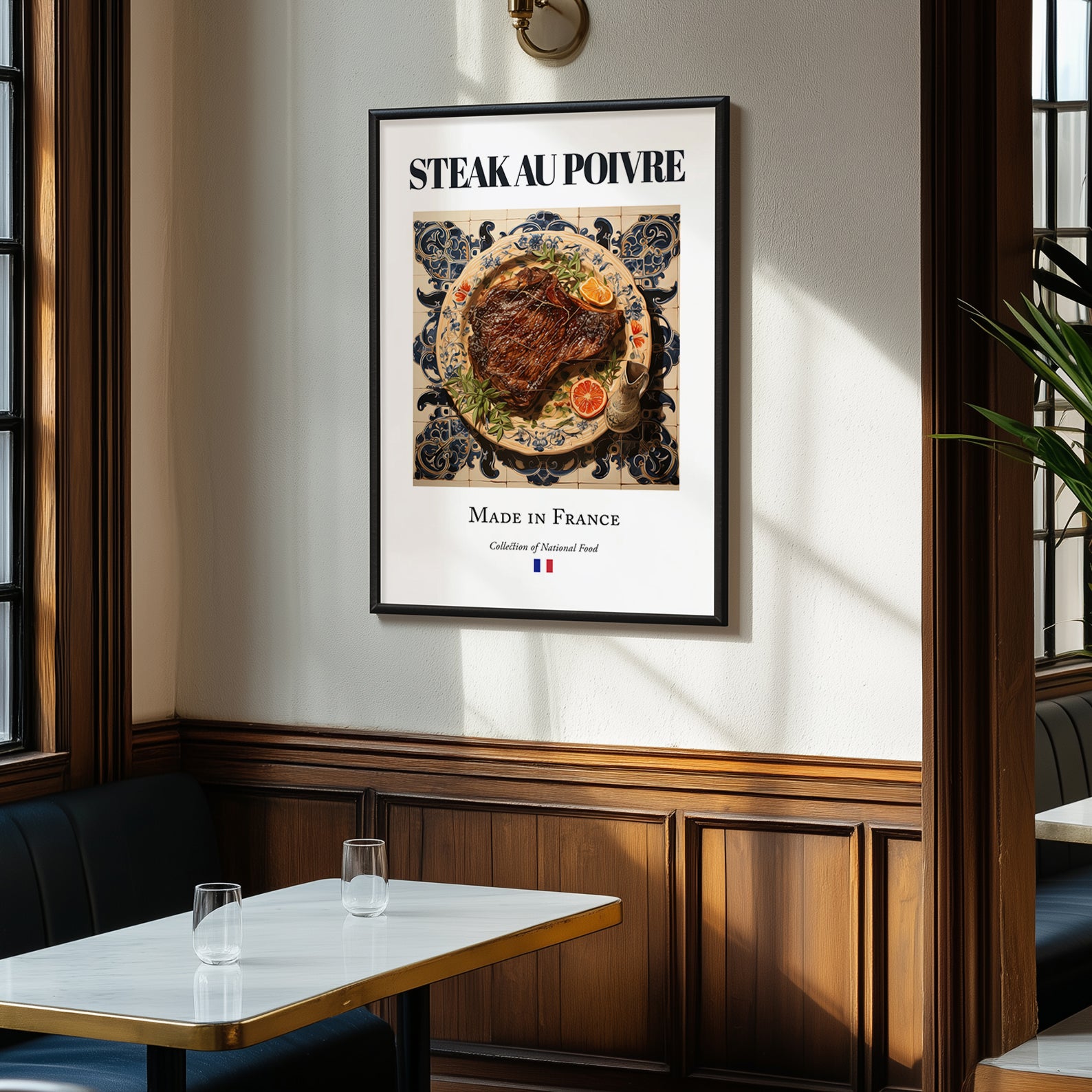 Steak au poivre – French Meat Dish, Tavern Art, clean layout with no caption