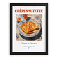 Crêpes Suzette – French Dessert Dish, Farmhouse Kitchen Still Life, in sleek black frame