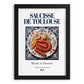 Saucisse de Toulouse – French Meat Dish, Farmhouse Kitchen Illustration, in sleek black frame