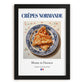 Crêpes Normande – French Dessert Dish, Tavern Poster, in sleek black frame