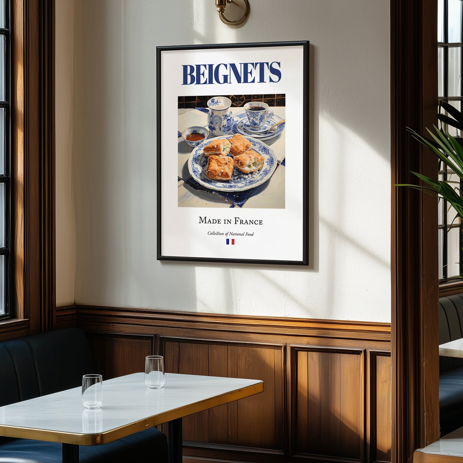 Beignets – French Dessert Dish, Brasserie Wall Art, clean layout with no caption