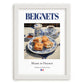 Beignets – French Dessert Dish, Brasserie Wall Art, placed in minimal white frame