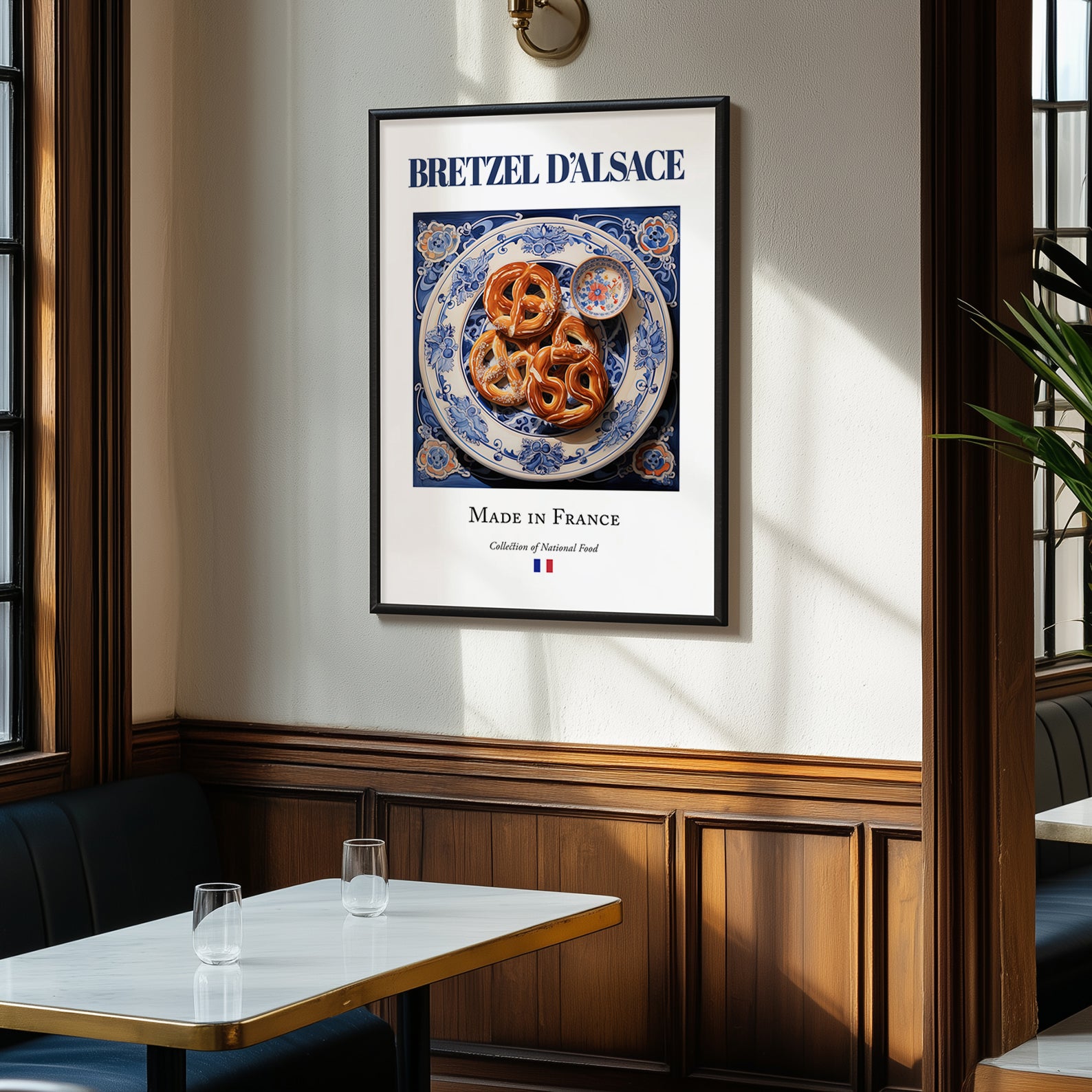 Bretzel d'Alsace – French Bread Dish, Fine Dining Restaurant Painting, clean layout with no caption
