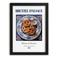 Bretzel d'Alsace – French Bread Dish, Fine Dining Restaurant Painting, in sleek black frame