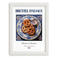 Bretzel d'Alsace – French Bread Dish, Fine Dining Restaurant Painting, placed in minimal white frame
