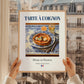 Tarte à l'oignon – French Dish, Fine Dining Restaurant Illustration, styled in a charming Paris street view