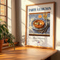 Tarte à l'oignon – French Dish, Fine Dining Restaurant Illustration, no-text version framed in wood