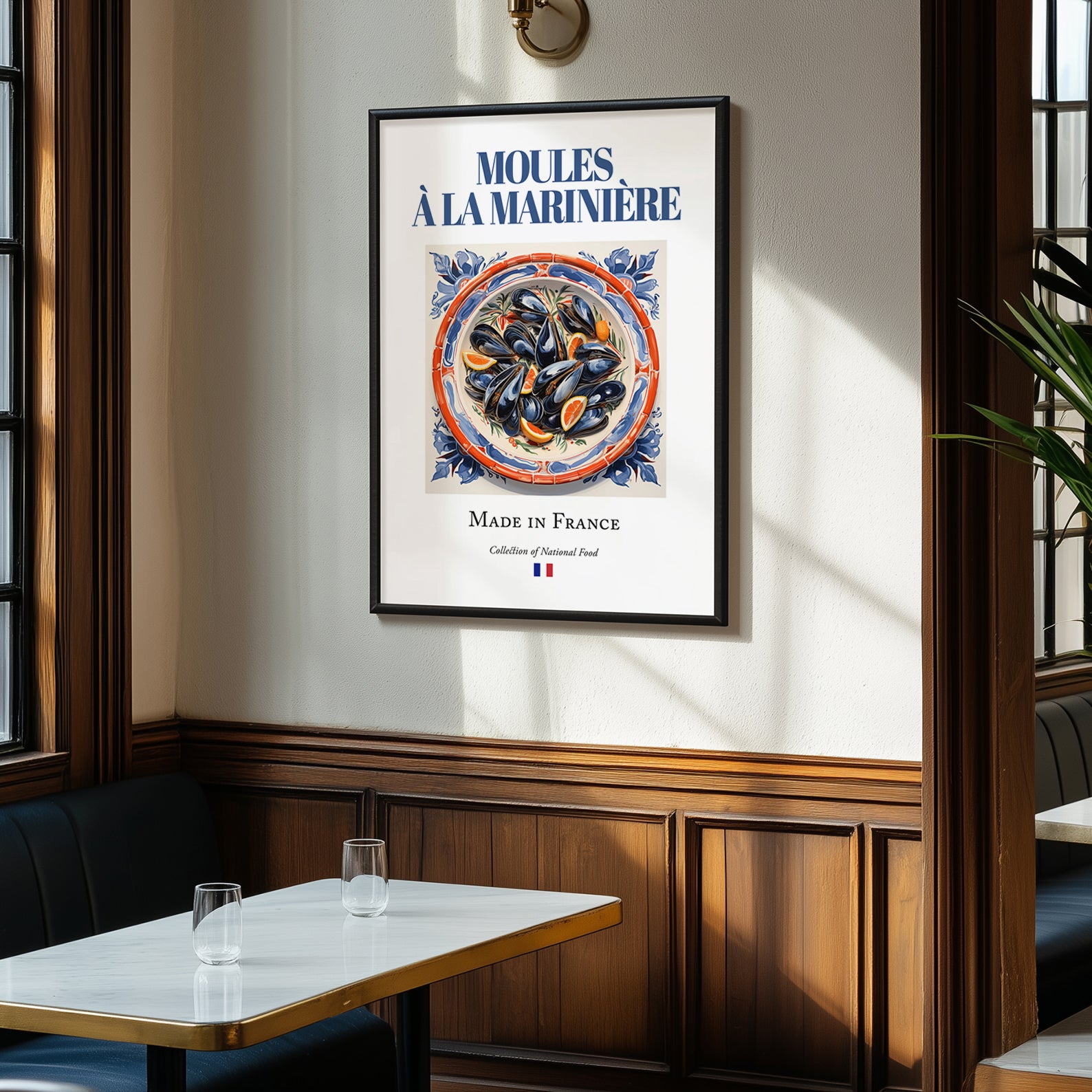 Moules à la marinière – French Dish, Restaurant Still Life, clean layout with no caption