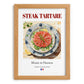 Steak tartare – French Dish, Bistro Still Life, set in oak frame