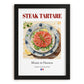 Steak tartare – French Dish, Bistro Still Life, in sleek black frame