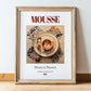 Mousse – French Dish, Tavern Wall Art, in wooden frame leaning on the floor