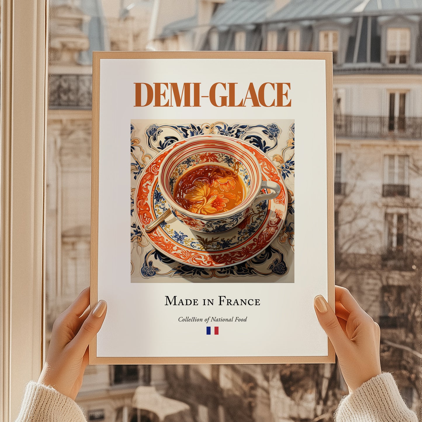 Demi-glace – French Sauce Dish, Bistro Wall Decor, styled in a charming Paris street view
