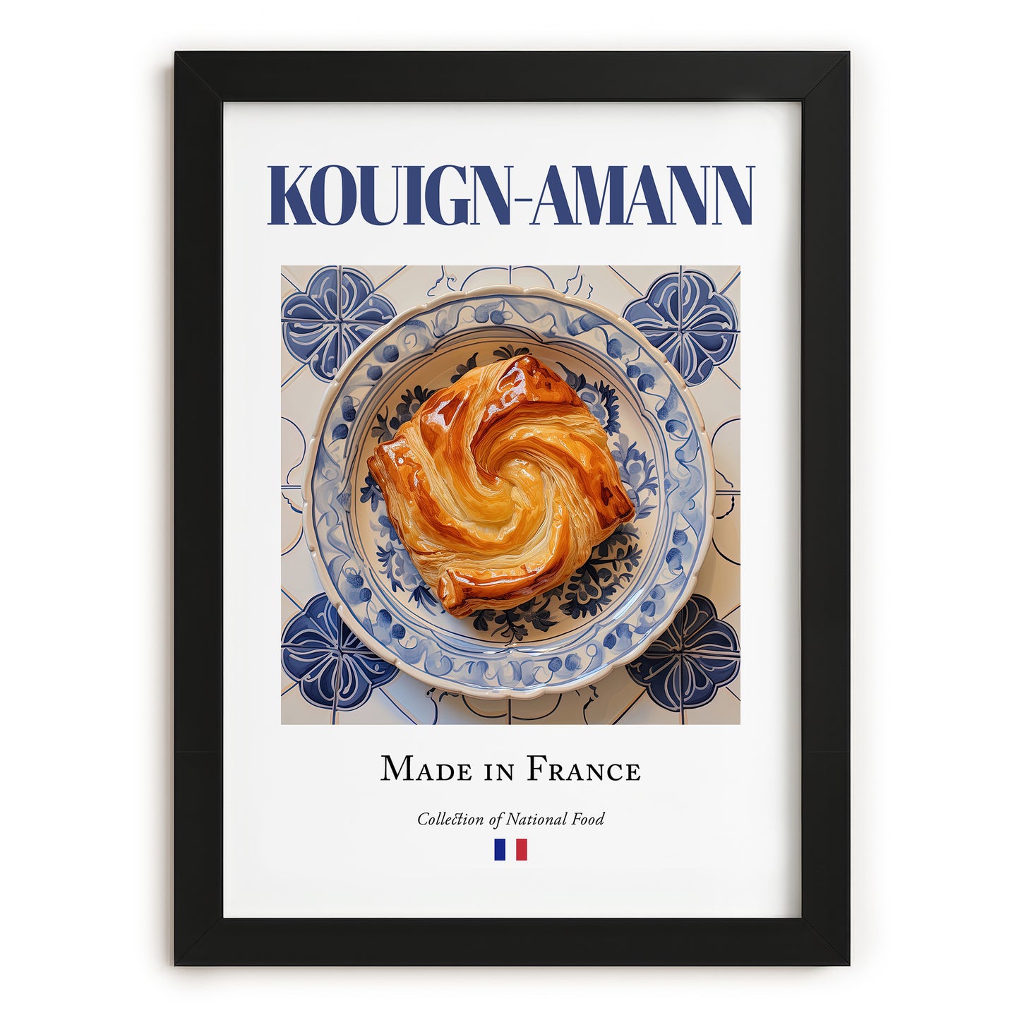 Kouign-amann – French Dessert Dish, Brasserie Still Life, in sleek black frame